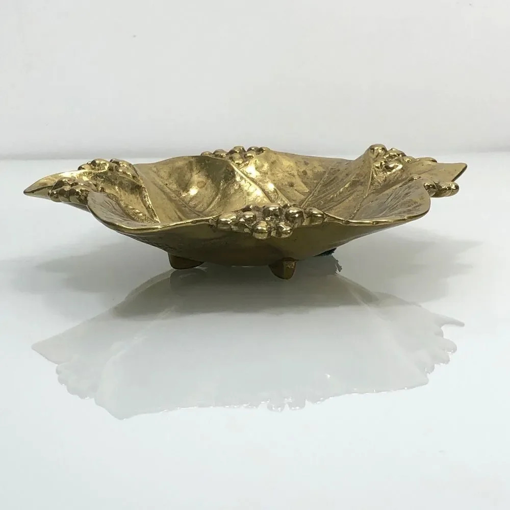 Lemon Leaves Brass Tray Virginia Metalcrafters - Picture 2 of 10